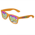 Orange Logo Lenses Custom Printed Lenses Retro Sunglasses - Full Color Arm Printed